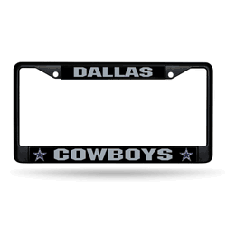 Dallas Cowboys Primary Black Chrome Frame with Plastic Inserts 12" x 6" Car/Truck Auto Accessory