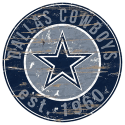 Dallas Cowboys Round Distressed Sign