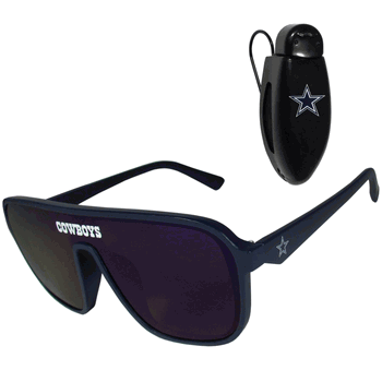 Dallas Cowboys Shield Sunglasses with Visor Clip