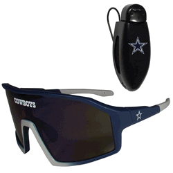 Dallas Cowboys Shield Sunglasses with Visor Clip