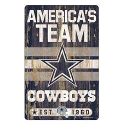 Dallas Cowboys Sign 11x17 Wood Slogan Design