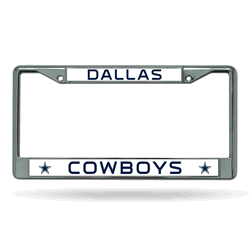 Dallas Cowboys Standard Chrome Frame with Plastic Inserts 12" x 6" Car/Truck Auto Accessory