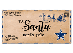 Dallas Cowboys To Santa 6x12 Sign