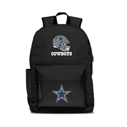 Dallas Cowboys Two-Logo Campus Backpack, Black, with Navy Zipper