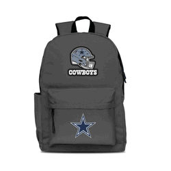 Dallas Cowboys Two-Logo Campus Backpack, Gray, with Navy Zipper