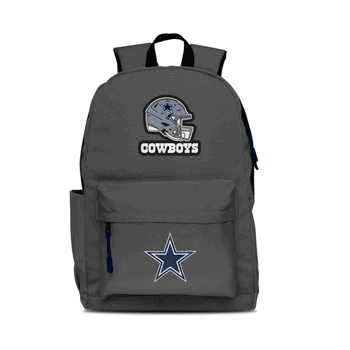 Dallas Cowboys Two-Logo Campus Backpack, Gray, with Navy Zipper