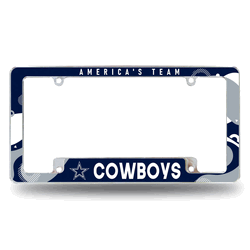 Dallas Cowboys Wave 12" x 6" Chrome All Over Automotive License Plate Frame