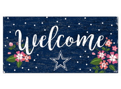 Dallas Cowboys Welcome Floral 6x12 Sign