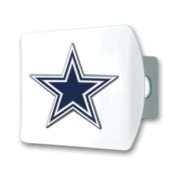 Dallas Cowboys White Metal Hitch Cover with  3D Color Emblem
