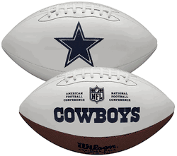 Dallas Cowboys Wilson NFL Live Signature Autograph White Panel Football