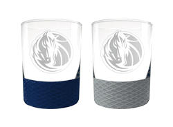 Dallas Mavericks 2pc Laser Etched Commissioner Rocks Glass Set