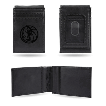 Dallas Mavericks Black Laser Engraved Front Pocket Wallet