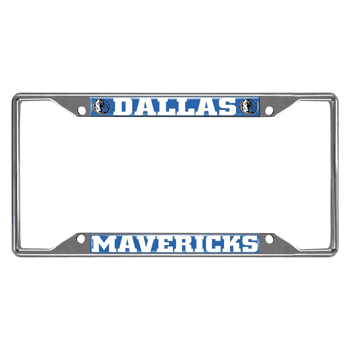 Dallas Mavericks Chrome Metal License Plate Frame, 6.25in x 12.25in
