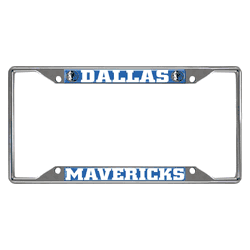 Dallas Mavericks Chrome Metal License Plate Frame, 6.25in x 12.25in