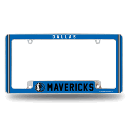 Dallas Mavericks Classic 12" x 6" Chrome All Over Automotive License Plate Frame