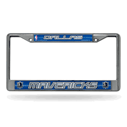 Dallas Mavericks Classic 12" x 6" Silver Bling Chrome Car/Truck/SUV Auto Accessory