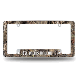 Dallas Mavericks Mossy Oak 12" x 6" Chrome All Over Automotive License Plate Frame