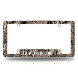 Dallas Mavericks Mossy Oak 12" x 6" Chrome All Over Automotive License Plate Frame for Car/Truck/SUV