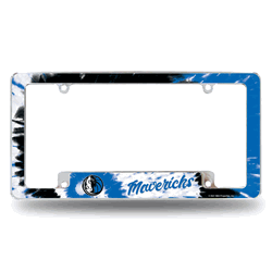 Dallas Mavericks Tie Dye 12" x 6" Chrome All Over Automotive License Plate Frame