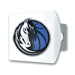 Dallas Mavericks White Metal Hitch Cover with  3D Color Emblem