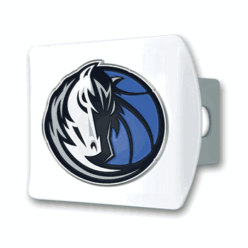 Dallas Mavericks White Metal Hitch Cover with  3D Color Emblem