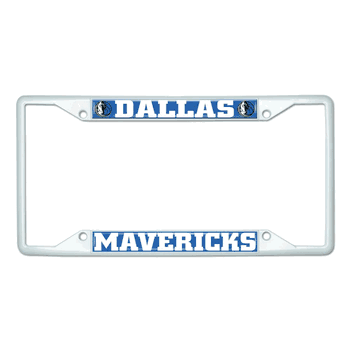 Dallas Mavericks White Metal License Plate Frame - 6.25