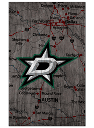 Dallas Stars 11x19 City Map Sign