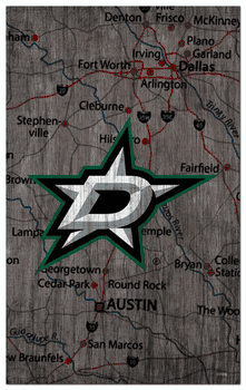 Dallas Stars 11x19 City Map Sign
