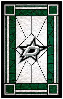 Dallas Stars 11x19 Stained Glass Wood Sign
