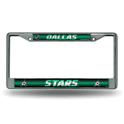Dallas Stars  12" x 6" Silver Bling Chrome Car/Truck/SUV Auto Accessory