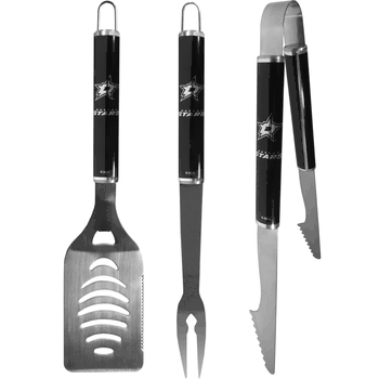 Dallas Stars 3 pc Steel BBQ Set in Black