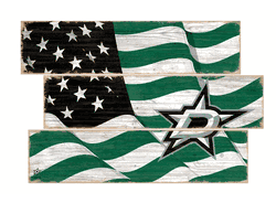 Dallas Stars American Flag 3 Plank