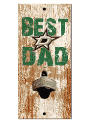 Dallas Stars Best Dad Bottle Opener   Wood Sign