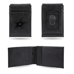 Dallas Stars Black Laser Engraved Front Pocket Wallet