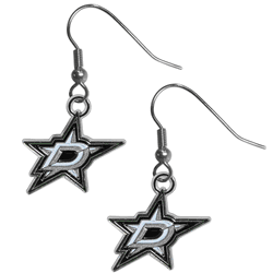 Dallas Stars Chrome Dangle Earrings