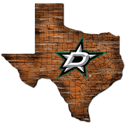 Dallas Stars Distressed State Cutout Sign