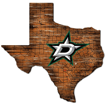 Dallas Stars Distressed State Cutout Sign