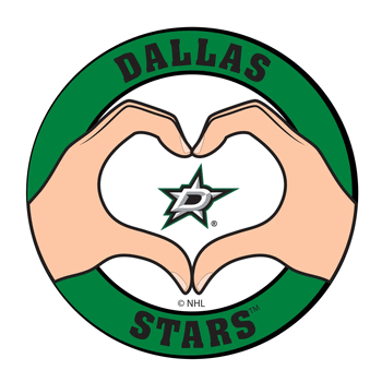 Dallas Stars Heart Hands Decal