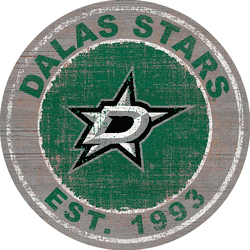 Dallas Stars Heritage 24" Distressed Round Sign
