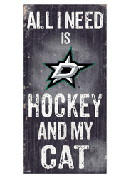 Dallas Stars Hockey and My Cat 6x12 Sign