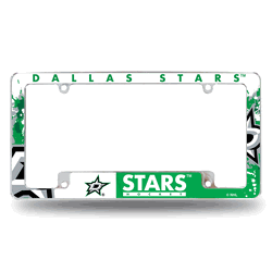 Dallas Stars Primary 12" x 6" Chrome All Over Automotive License Plate Frame