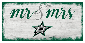 Dallas Stars Script Mr & Mrs 6x12 Sign