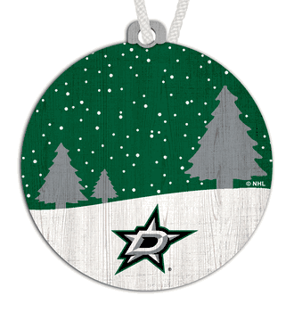 Dallas Stars Snow Scene Ornament