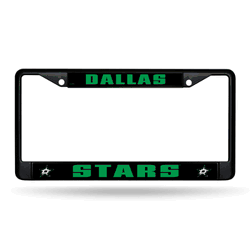 Dallas Stars Standard Black Chrome Frame with Plastic Inserts 12" x 6" Car/Truck Auto Accessory