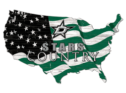 Dallas Stars USA Shape Flag Cutout