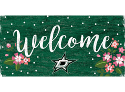 Dallas Stars Welcome Floral 6x12 Sign