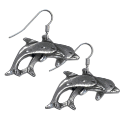 Dangle Earrings - Two Dolphins