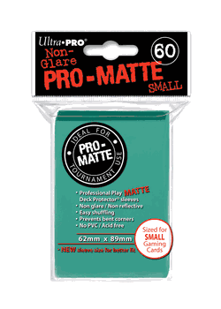 Deck Protectors, Pro-Matte - Small Size - Aqua (One Pack of 60)