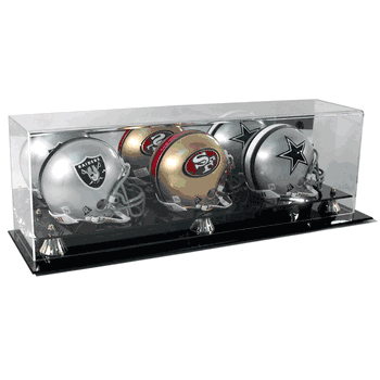 Deluxe Acrylic Triple Mini Football Helmet Display Case