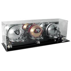 Deluxe Acrylic Triple Mini Football Helmet Display Case